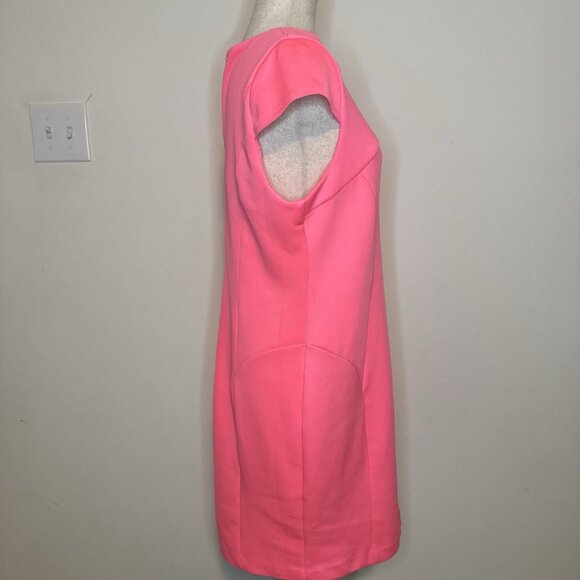 Venus Dress Women’s XL Hot Pink Bright Colorful Body Con Short Sleeve Cutout Zip - Picture 4 of 9